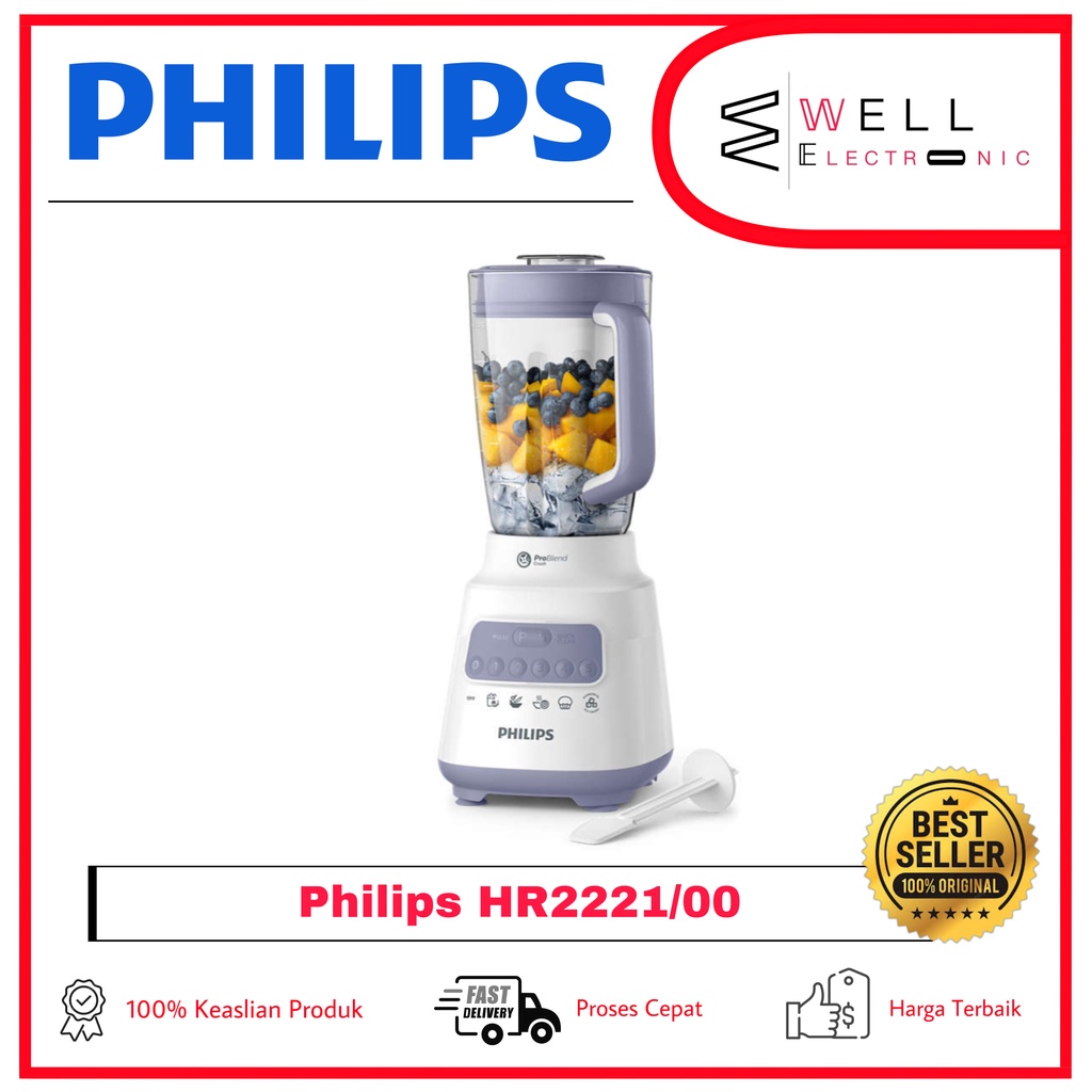 PHILIPS BLENDER PLASTIK/MIKA 2L HR2221/00 HR221/30 HR2221/40  HR 2221