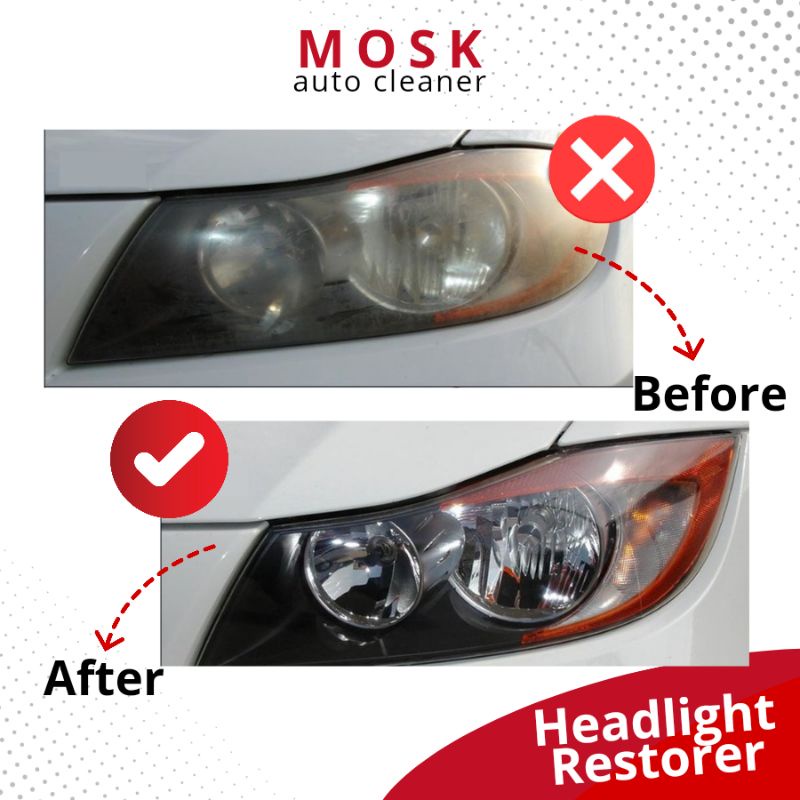 Headlight restorer poles pengkilap lampu mobil kusam kuning pembersih mika kaca lampu mobil