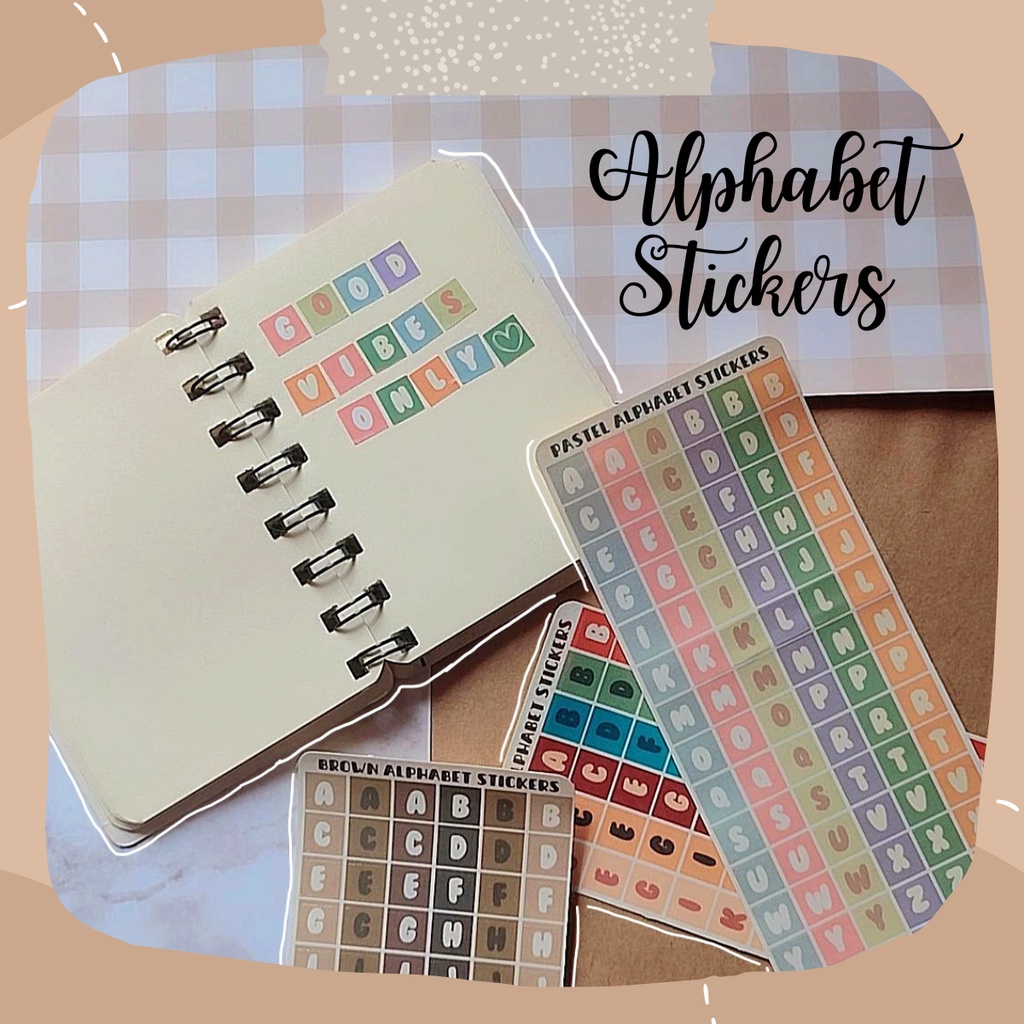 

Alphabet Stickers / alphabet retro / alphabet pastel/ alphabet brown/ stiker abjad / stiker abcd/ stiker aesthetic