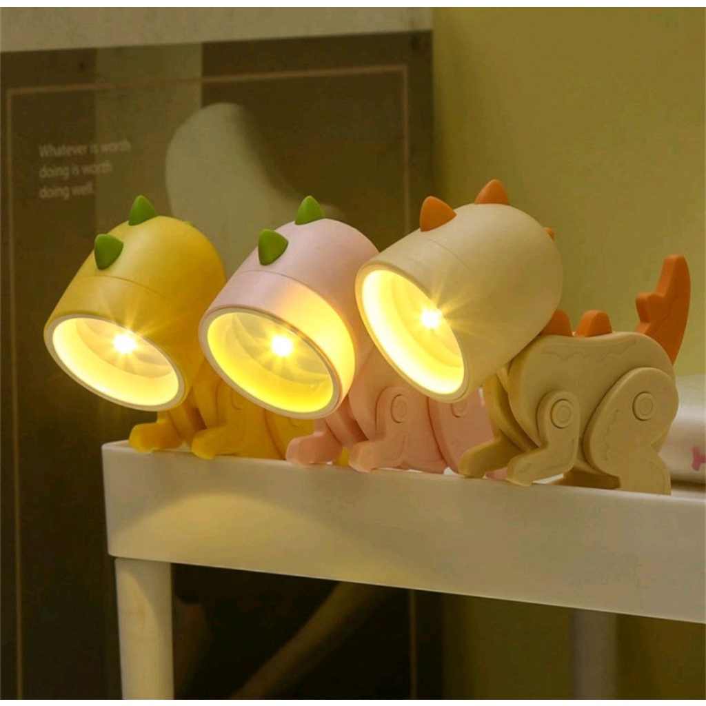 LAMPU TIDUR MINI LAMPU LED PORTABLE BENTUK DINO LAMPU MEJA LAMPU BACA