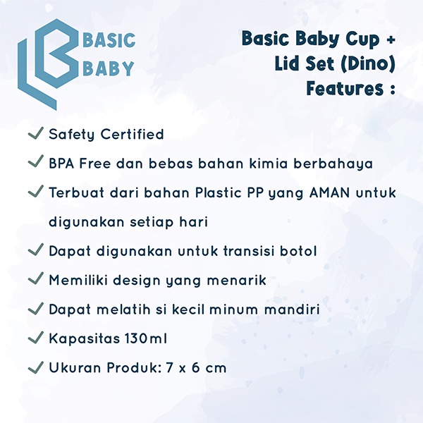 BASIC BABY CUP + LID SET 130ML