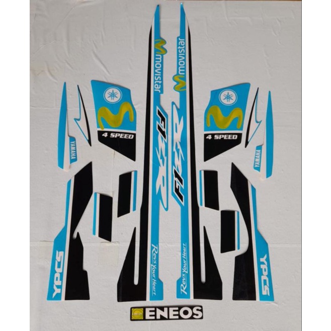 Stiker Striping Motor Yamaha FIZR Movistar List Body Motor FIZ R Movistar Standar