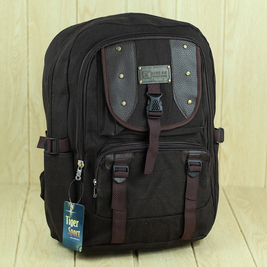 POLO ALVIS - Urban Cairo Tas Kanvas Pria Tebal Anti Debu Retro Vintage Style Ransel Kuliah Premium