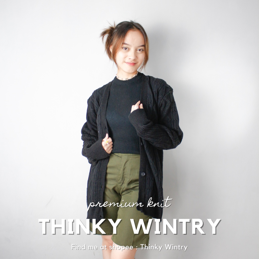 KARDIGAN PANJANG WANITA KOREA FASHION MUSLIM JUMBO KEKINIAN BLAZER RAJUT MOTIF RAJUT WANITA CROP CAR