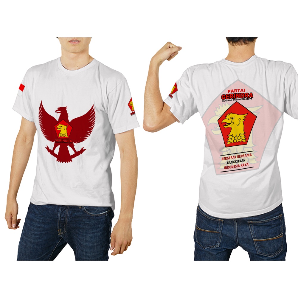 Baju Kaos Partai Gerindra / Kaos Partai Gerindra / Baju Gerindra Tangan Pendek