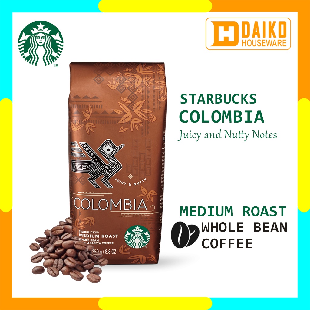 Kopi Starbucks Whole Bean Colombia Medium Roast Coffee Sachet Bag 250 gr