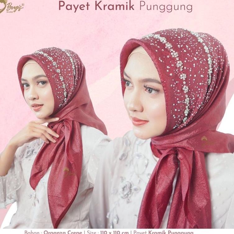 TERMURAH Kerudung pesta Swarosky Mewah By : Bugis Hijab
