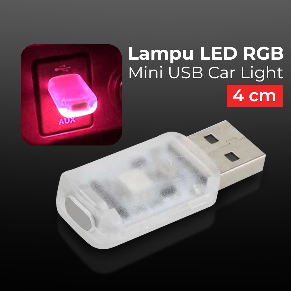 Lampu LED RGB Mini USB Car Interior Light - IS505 - White