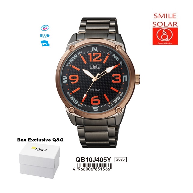 Jam Tangan Pria Casual Business Rantai Stainless Steel Analog Original Q&amp;Q QnQ QQ QB10 QB10J Series