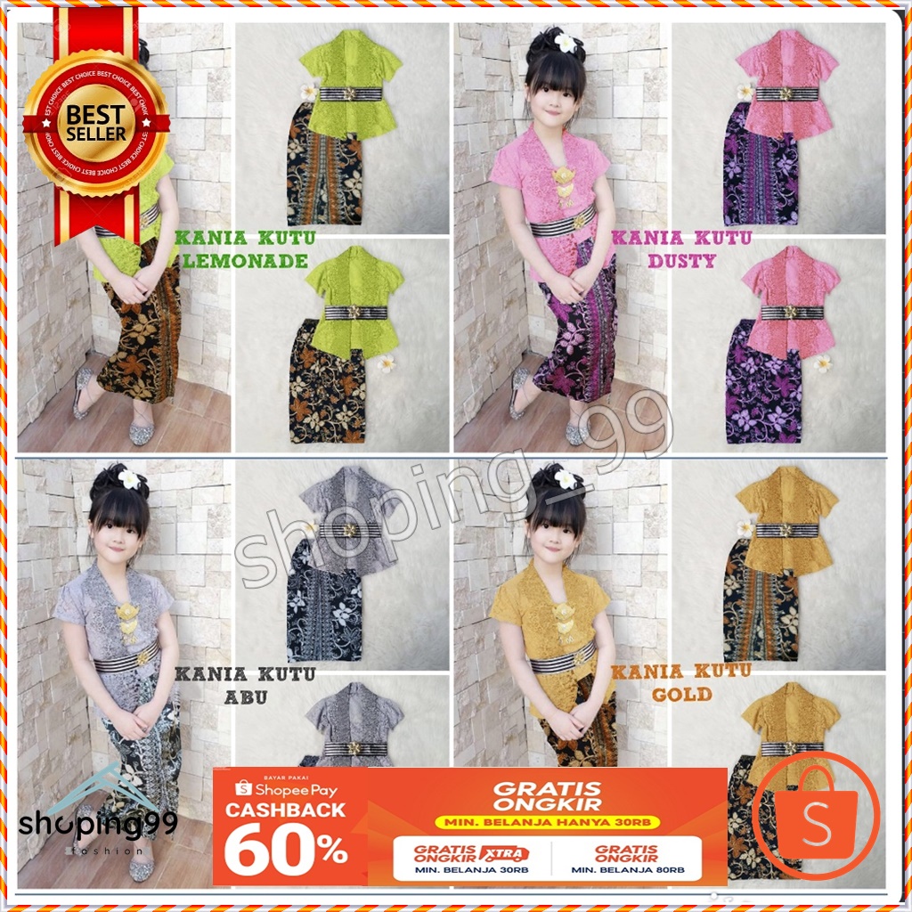 Promo 11.11 SET KEBAYA ANAK PEREMPUAN USIA 5th 6 tahun 7TAHUN KANIA KUTU BARU / BAJU KEBAYA MODERN A