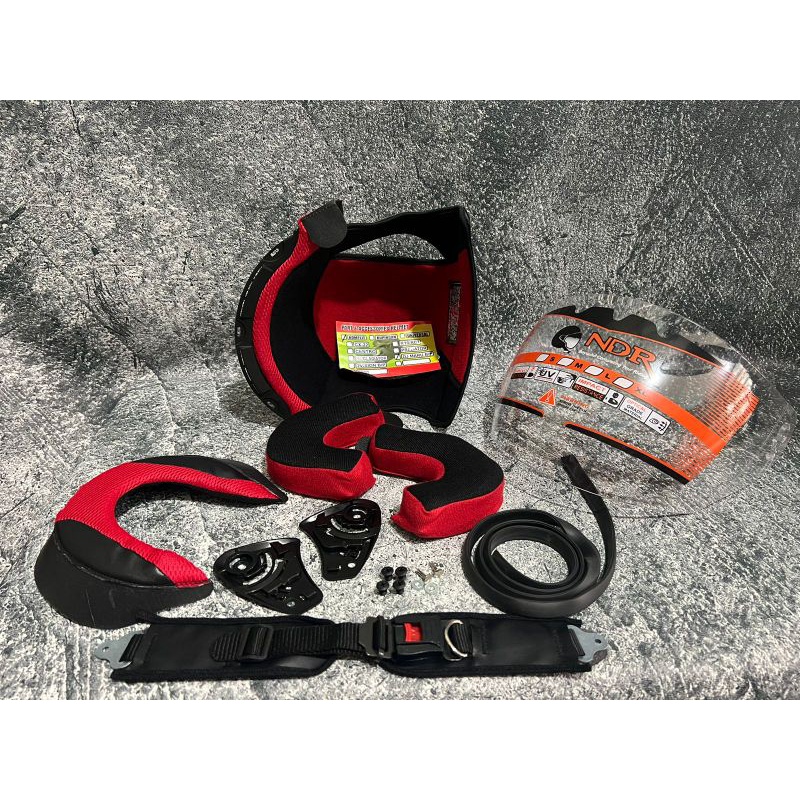 busa helm kyt dj maru paket kaca busa model klik plastik