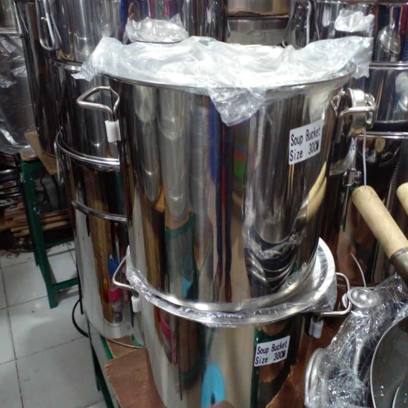 PANCI STOKPOT STAINLES TEBAL UKURAN 30 CM TEBAL 2ML PANCI BUBUR BASO SOTO SUP