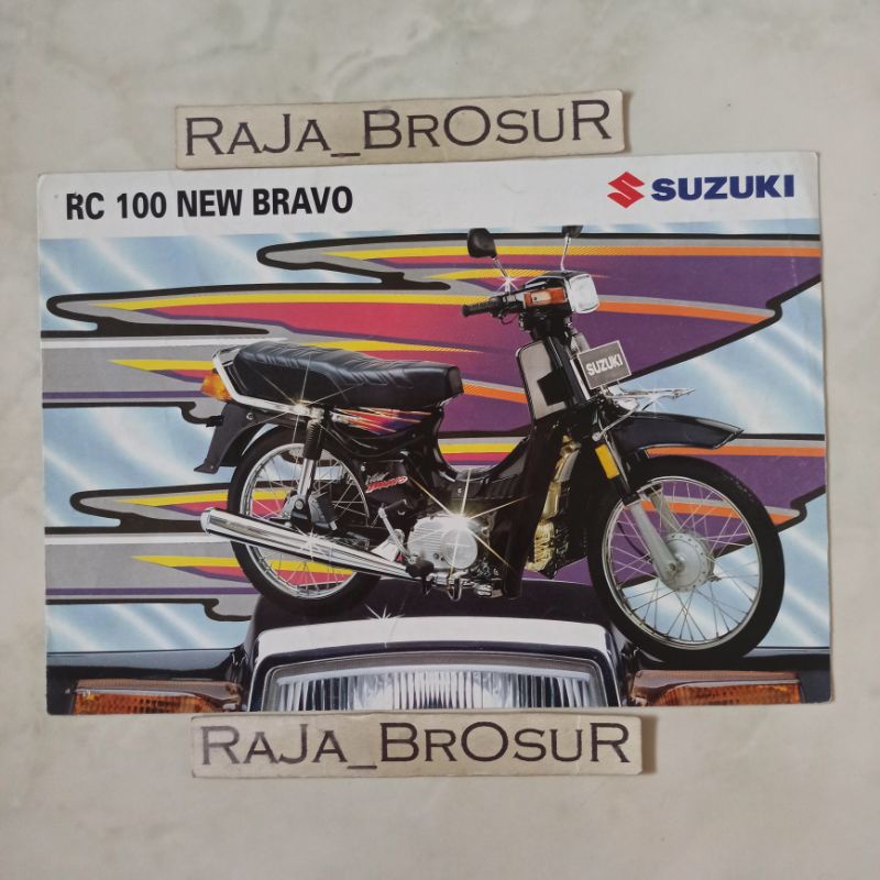 Poster brosur katalog leaflet jadul lawas Suzuki RC 100 RC100 New Black Bravo 1997