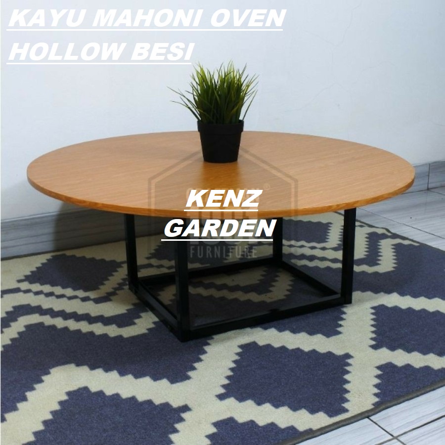 MEJA BULAT/MEJA KAYU SOLID/Meja Kayu Mahoni Oven/Meja Cafe/Meja Bar/Meja Tamu Bulat Lesehan Meja Bun