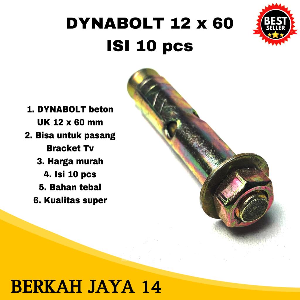 DYNABOLT 12X60 ISI 10 PCS BAHAN TEBAL HARGA MURAH BARANG BERKUALITAS PROMO PRODUK TERLARIS