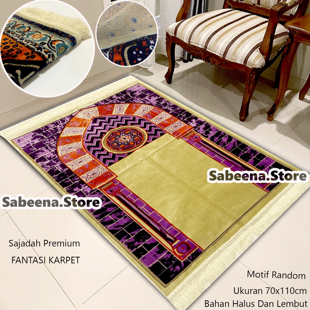 Sajadah Turki Fantasi Karpet Bahan Super Tebal Dan Halus Perlengkapan Sholat Pakaian Muslim by Sabeena.Store