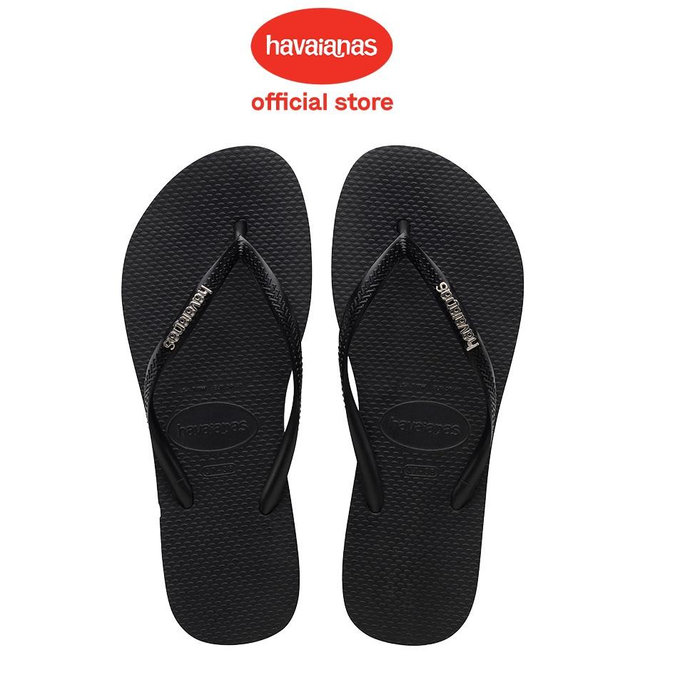 TERMURAH Havaianas Slim Logo Metallic 1924-Black/Golden - Sandal Wanita