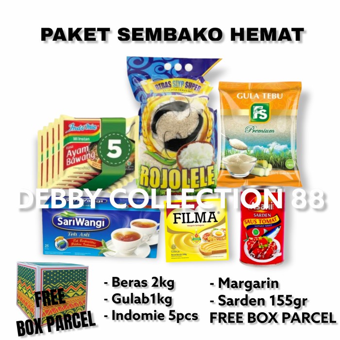 

Paket Sembako Hemat Lengkap + Box Parcel / Paket Sembako 100Rb 099