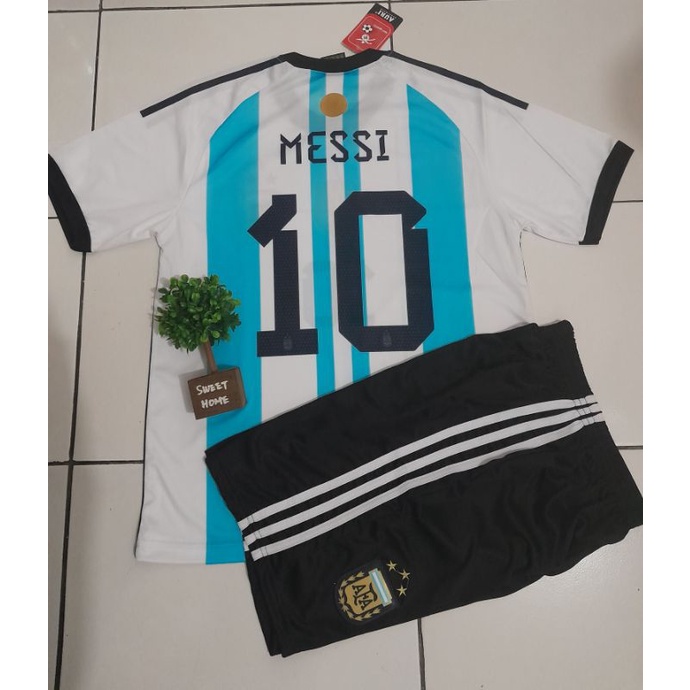 JERSEY SETELAN ANAK ARGENTINA MESSI XXL (USIA 12 Thn)