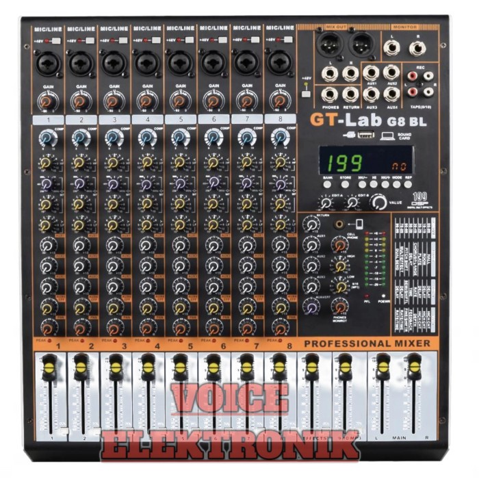 Mix Mixer Gt Lab G8 Bl Original Bluetooth Usb Soundcard 8 Channel Rdw