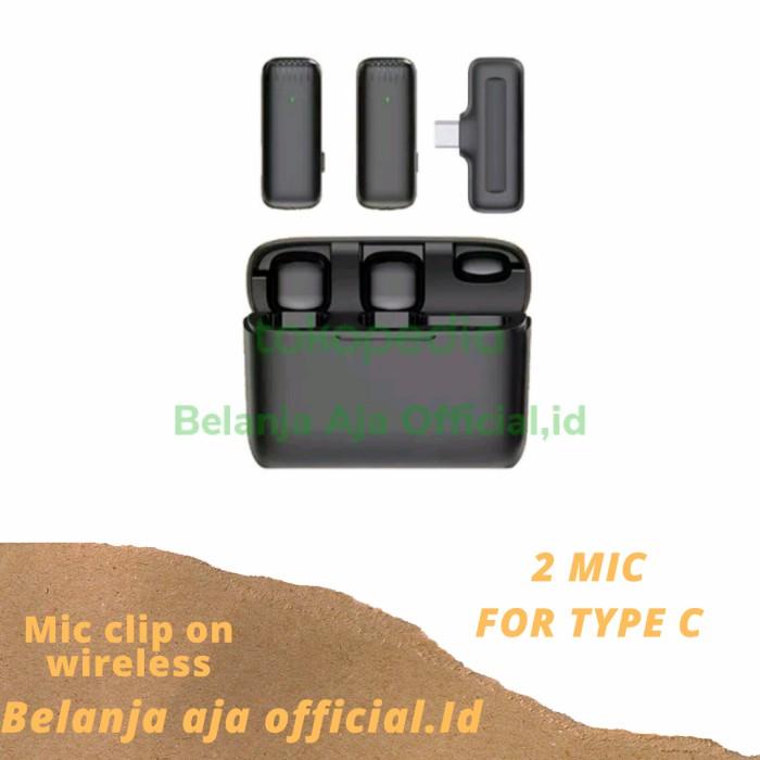 Terlaris Clip On Lavalier Microphone Wireless Mic Vlog Youtuber Untuk Podcast