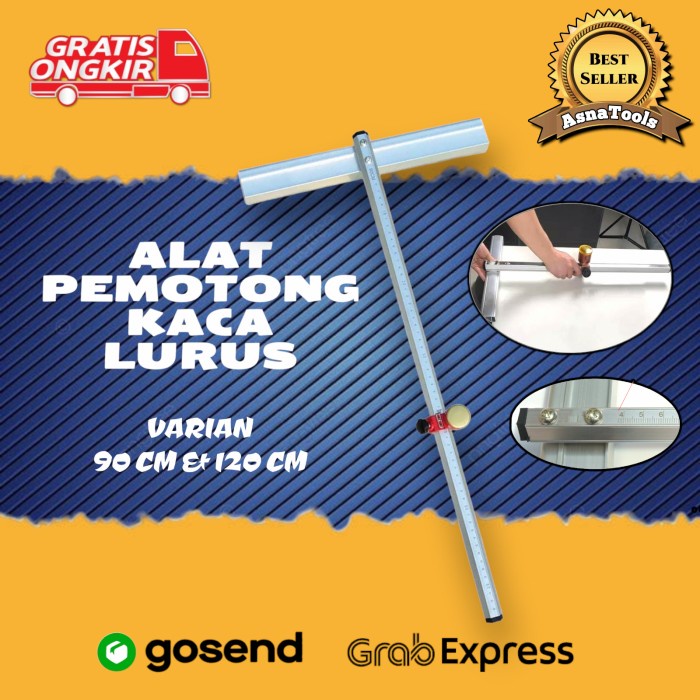 Terlaris Straight Glass Cutter T / Pemotong Kaca Lurus / T Glass Cutter 90 Cm