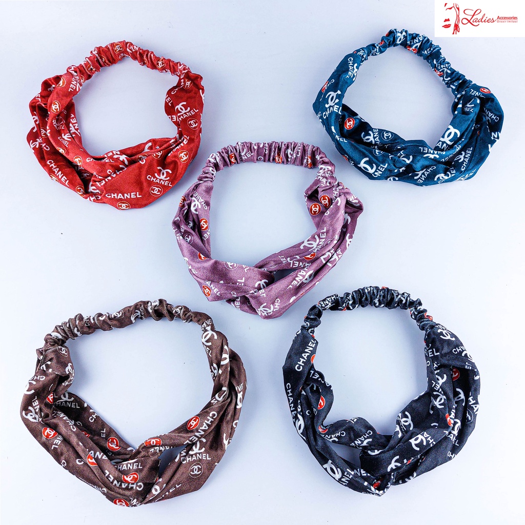 Bandana Simpul/Bando/Bludru/Motif Huruf ( BB 06 )