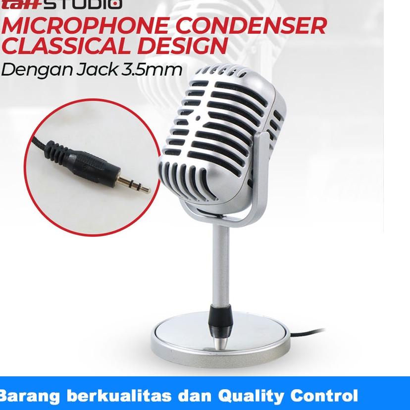 ▼ Microphone Condenser Classical Design Vintage Retro - Mikrofon Kondenser Karaoke - TaffSTUDIO C01U