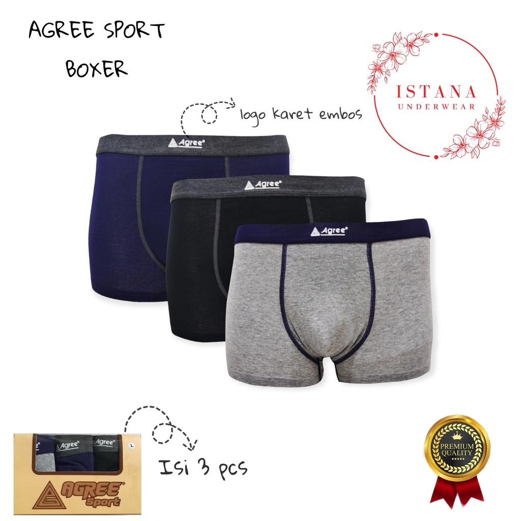 Boxer Sport laki PREMIUM / Celana dalam pria dewasa / boxer agree