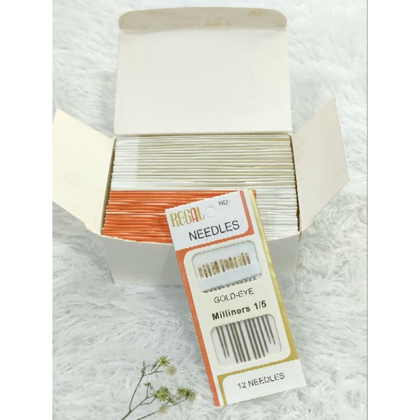 Jarum jahit isi 12 needles gold 1/5 milliners