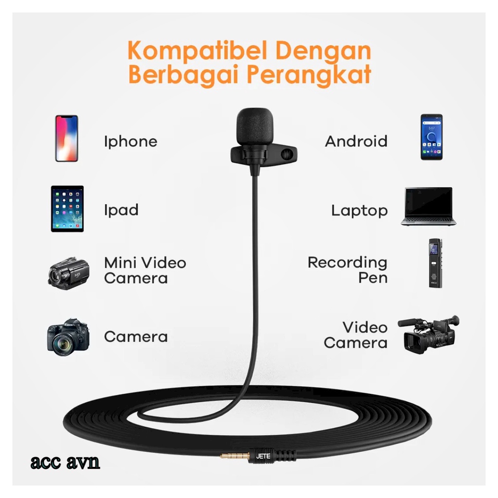Mini Microphone Mic Clip On Jete M1 Mic External Untuk HP/Laptop 3.5MM