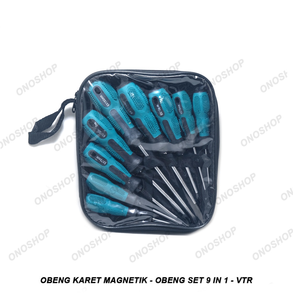 Obeng Set 9 in 1 - VTR - Obeng Karet Magnetik