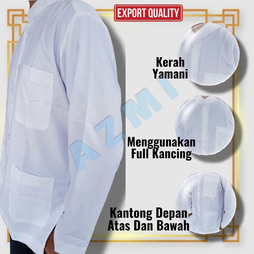 Koko Yamani Syihabudin Putih, koko taqwa syihabudin lengan panjang dewasa