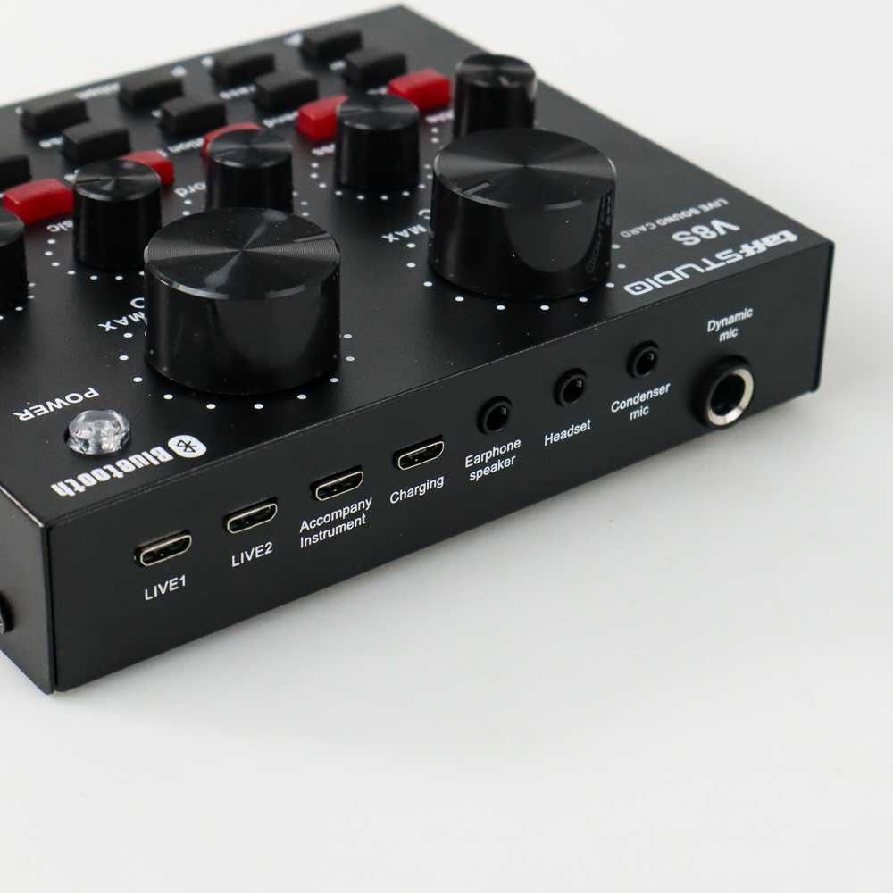 Mixer Bluetooth Audio USB External Soundcard V8S TaffSTUDIO