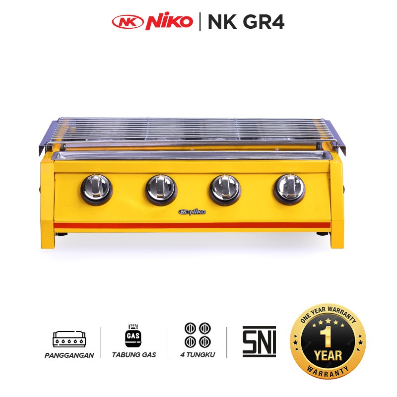 Niko NK-GR4 BBQ Grill Gas Panggangan Sosis Kompor 4 Tungku NK-GR4