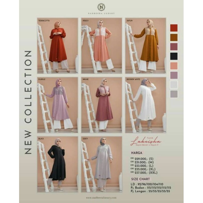 LAKEISHA TUNIK NADHEERA BROKEN WHITE & HAWA TUNIK NADHEERA BROKEN WHITE