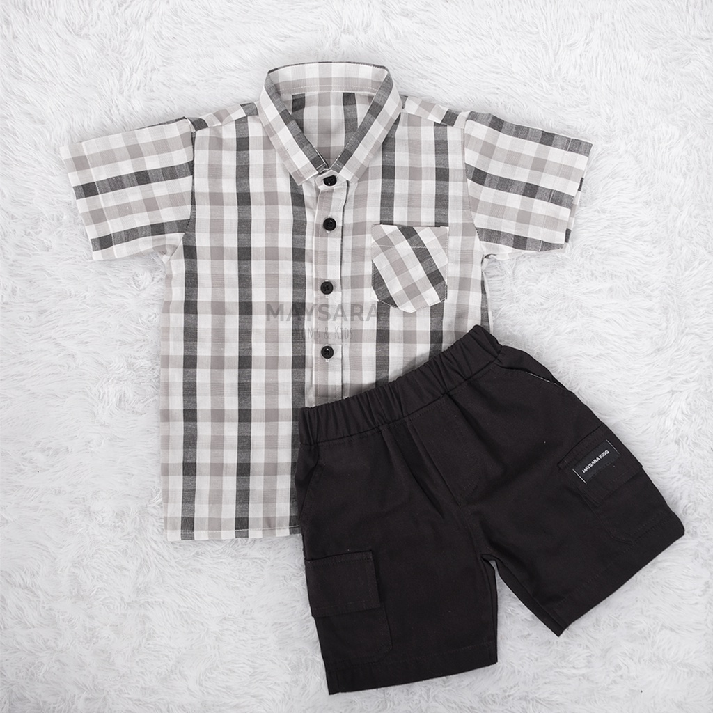Kemeja Kotak Anak Baju Anak Plaid Shirt 1 2 3 4 5 Tahun