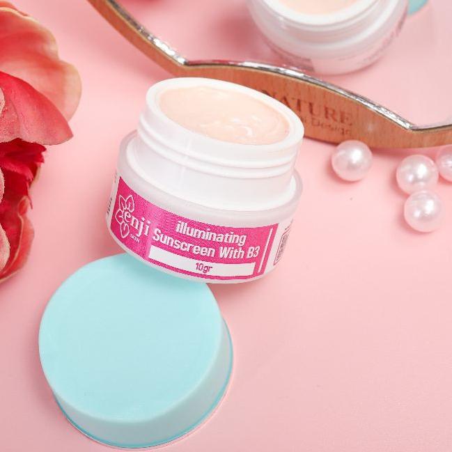 ✹ SUNSCREEN ILUMINATING B3" ENJI SKINCARE/ cream siang membuat glowing anti acne dengan SPF 30  ✶