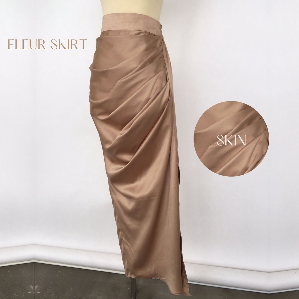 Fleur Skirt - Rok satin Span satin Rok pesta