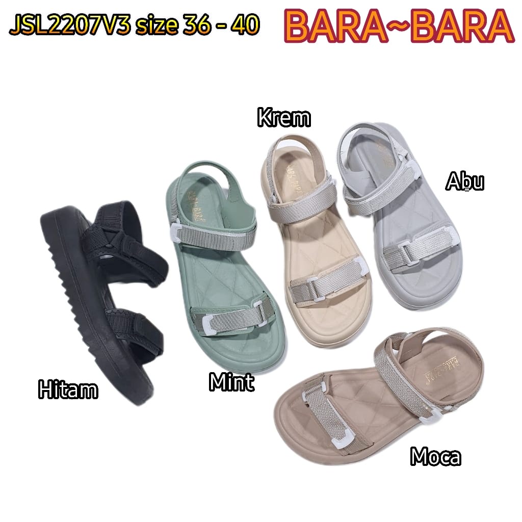 BARA BARA ORIGINAL jelly sandal karet tali empuk murah wanita import barabara cewek JSL2207V3