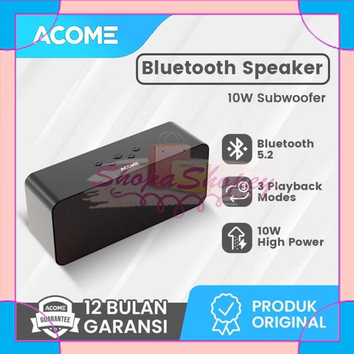 Speaker Speaker Bluetooth Acome A16 Super Bass 10W High Power Garansi 1 Tahun