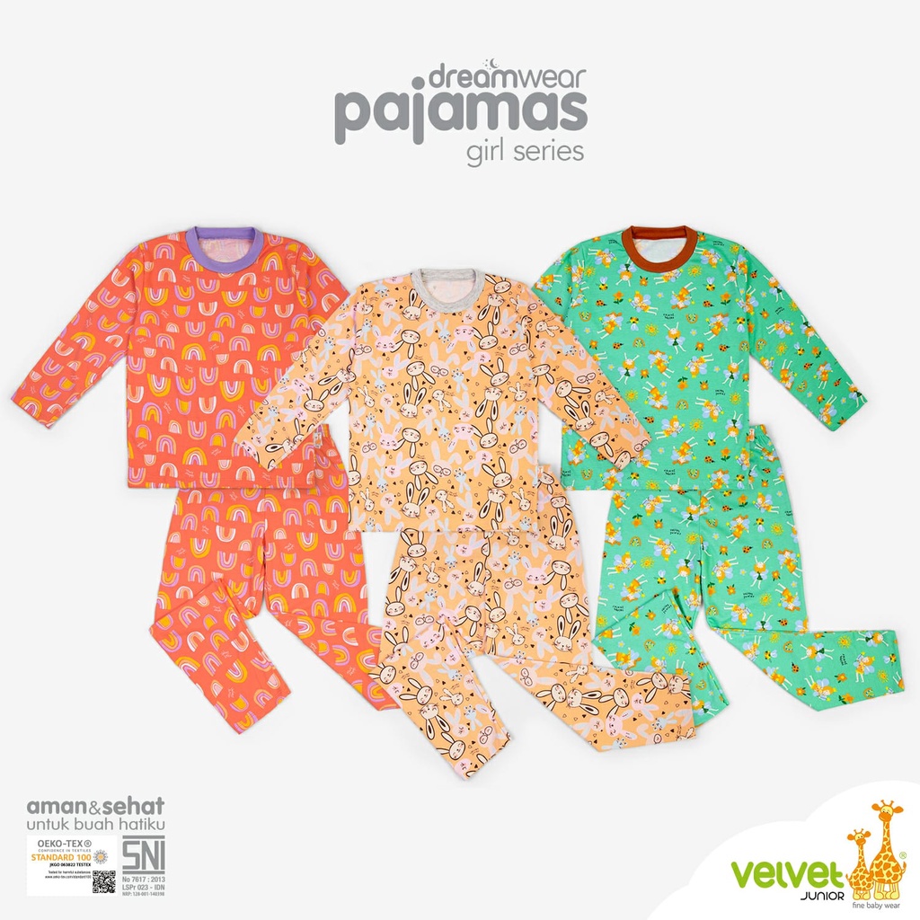 VELVET PIYAMA GIRL SIZE 2-10 TAHUN