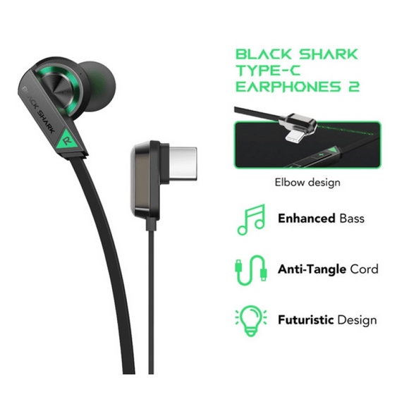 BLACK SHARK EARPHONES 2 IN EAR TYPE-C / 3.5MM / BLACKSHARK EARPHONE 2 PRO GAMING HEADSET EARPHONE