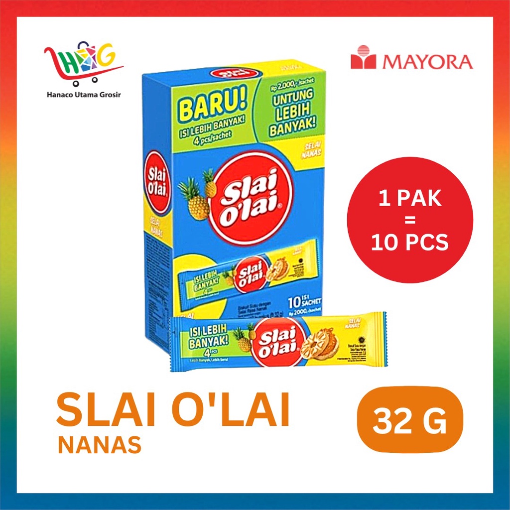 Roma Slai O'Lai Strawberry /Pineapple /Blueberry 32 gr [ 1 PAK = 10 sachet]