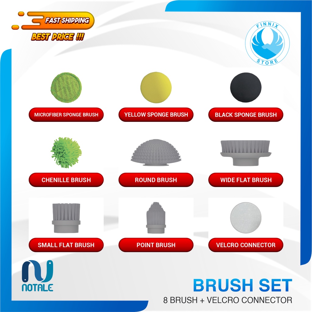 Replacement Refill Brush Notale Spin Scrubber - Brush Pengganti - SET 4