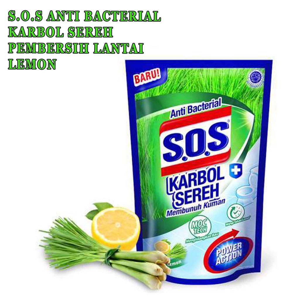 Pembersih Lantai* S.O.S* Power Action* Lemon pine* 750ml