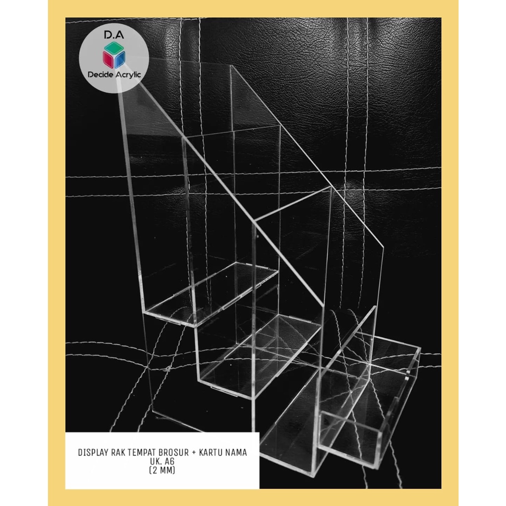 

Decide Acrylic Akrilik Display Rak Tempat Brosur Kertas Kartu Nama 3 Susun Sign Holder A6 A5 A4