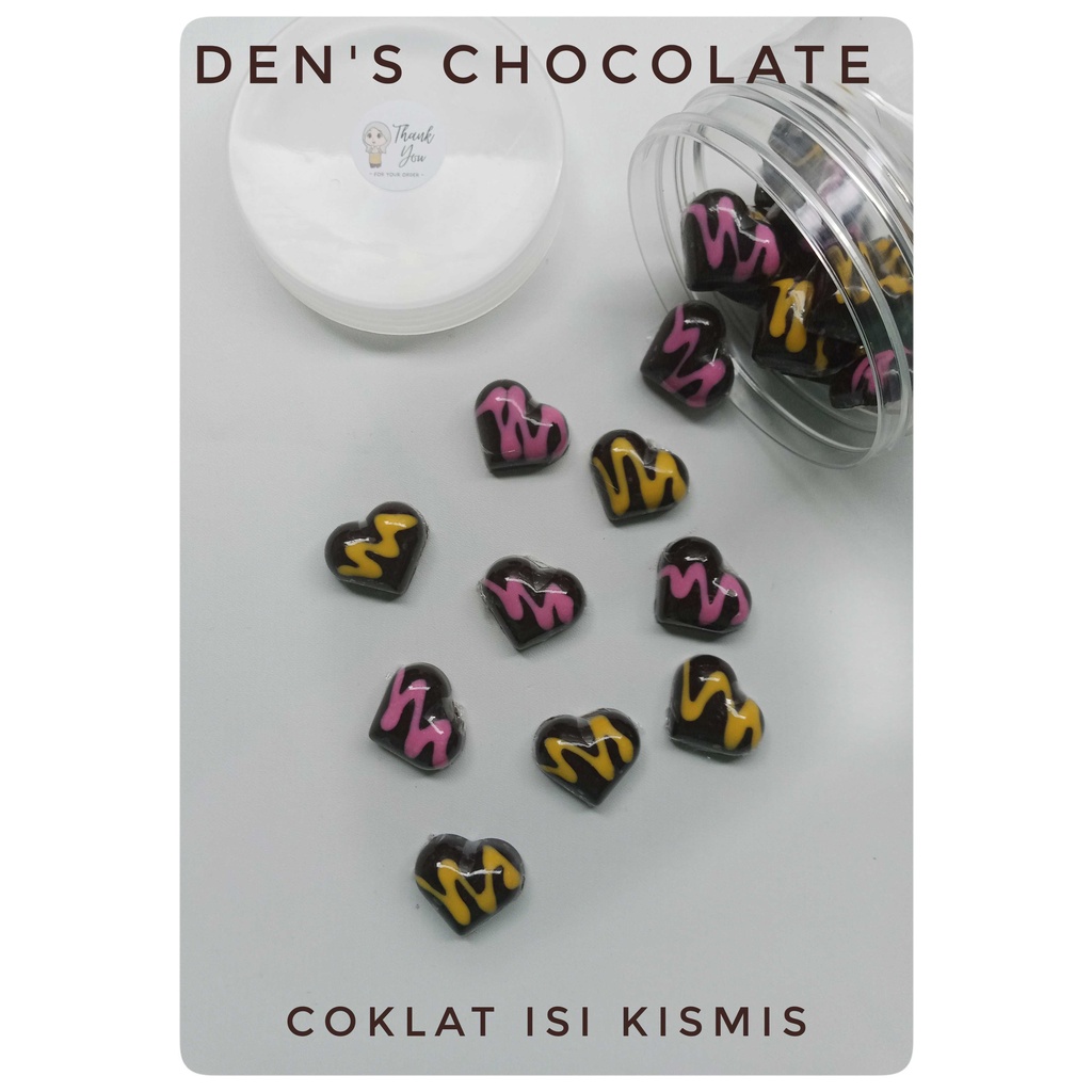 

Coklat Pralin Bentuk Hati/Love Isi Kismis