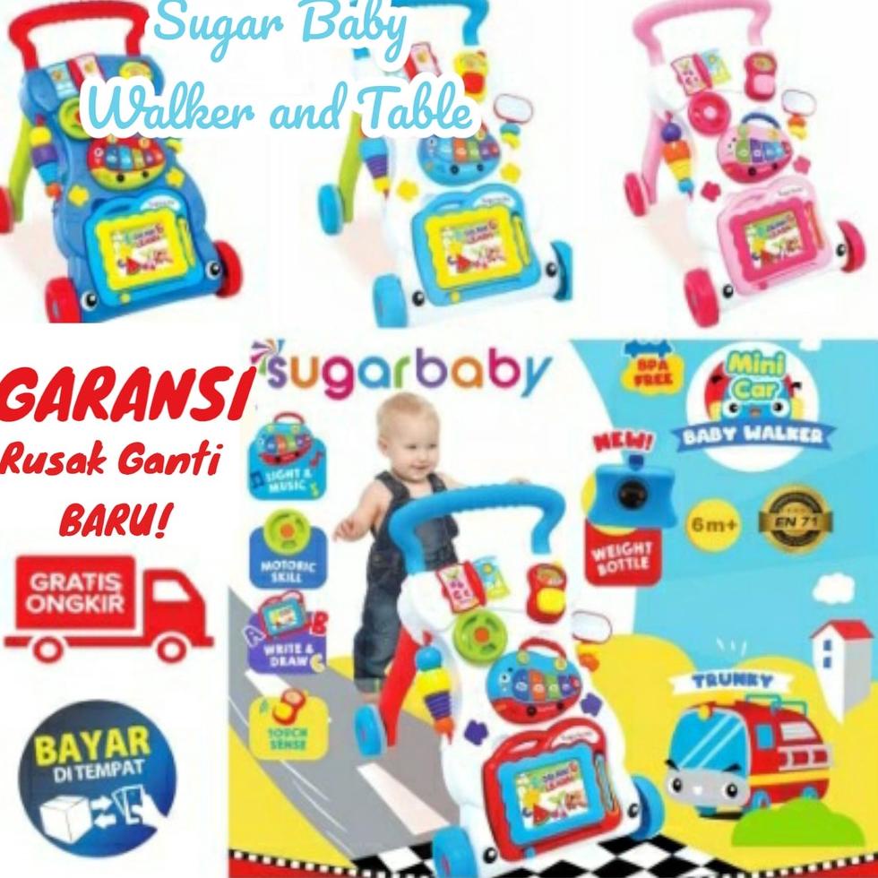 TERBAIK Sugar Baby Walker & Table Push Walker Baby Walker Mini Car (DENGAN PEMBERAT) Baby Push Walke