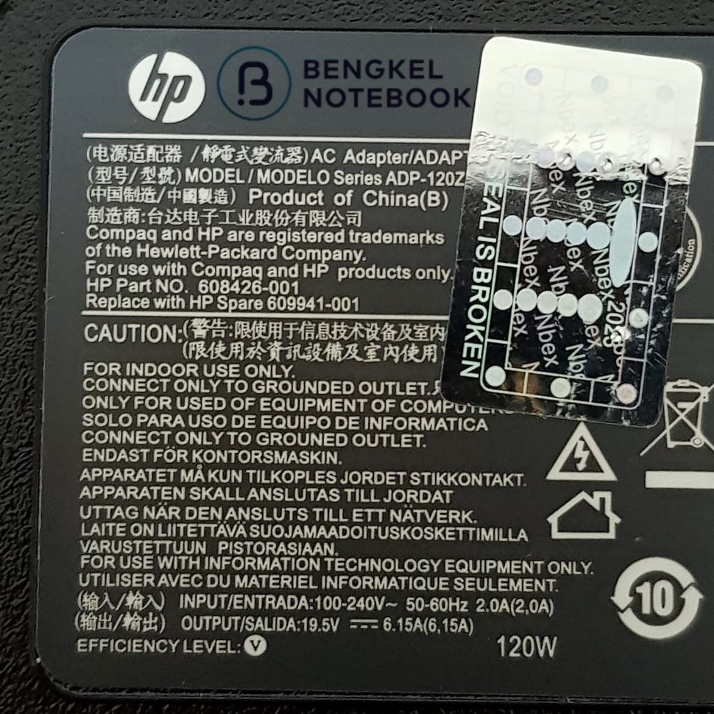 Adaptor HP 19.5v-6.15A 7450 Bulat Jarum Original